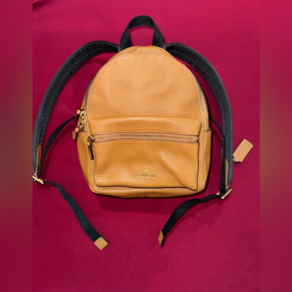 backpack coach mini Court Colorblock Leather Small Bag Red Pink Orange  Luxe Fashion Finds Coach Charlie Mini Leather Backpack
